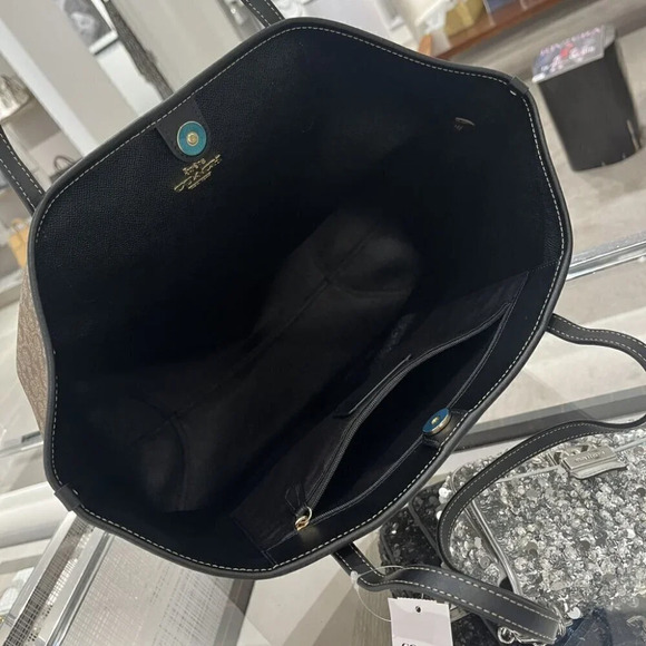 COACH Micro Signature Canvas City Tote Bag CJ942 IMCBI - Picture 6 of 11